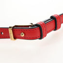 LOEWE Barcelona Shoulder Bag Leather Red Gold Auth 210613V-9