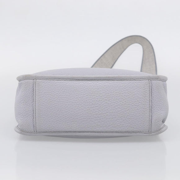 Miu Miu Hand Bag Vittero Dino Leather 2way Light Blue Gold Auth 210614M