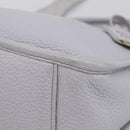 Miu Miu Hand Bag Vittero Dino Leather 2way Light Blue Gold Auth 210614M-13