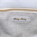 Miu Miu Hand Bag Vittero Dino Leather 2way Light Blue Gold Auth 210614M-19