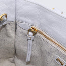 Miu Miu Hand Bag Vittero Dino Leather 2way Light Blue Gold Auth 210614M-23