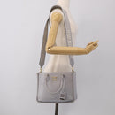 Miu Miu Hand Bag Vittero Dino Leather 2way Light Blue Gold Auth 210614M-27