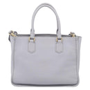 Miu Miu Hand Bag Vittero Dino Leather 2way Light Blue Gold Auth 210614M-3
