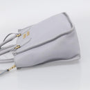 Miu Miu Hand Bag Vittero Dino Leather 2way Light Blue Gold Auth 210614M-4