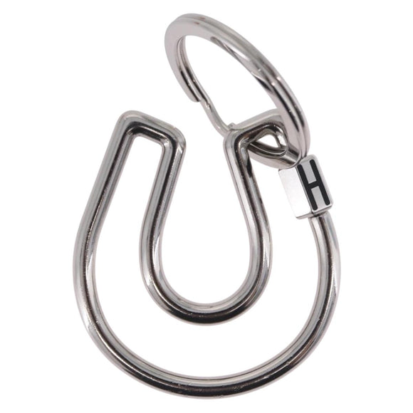 HERMES Fercheval Key Holder metal Silver Auth 210615M