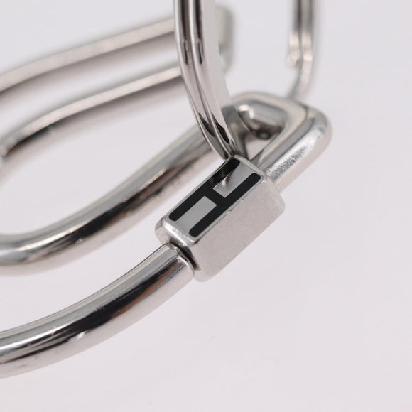 HERMES Fercheval Key Holder metal Silver Auth 210615M