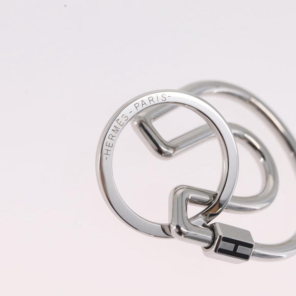 HERMES Fercheval Key Holder metal Silver Auth 210615M