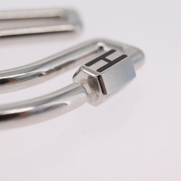 HERMES Fercheval Key Holder metal Silver Auth 210615M
