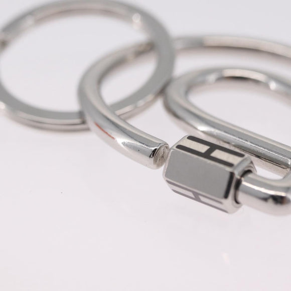 HERMES Fercheval Key Holder metal Silver Auth 210615M