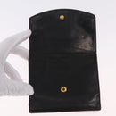 CHANEL COCO Mark Wallet Leather Black Gold CC Auth 210616-17