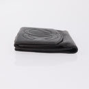 CHANEL COCO Mark Wallet Leather Black Gold CC Auth 210616-5