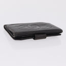 CHANEL COCO Mark Wallet Leather Black Gold CC Auth 210616-6