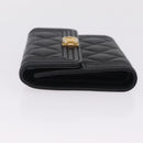 CHANEL Boy Chanel Matelasse Compact Wallet Caviar Skin Black CC Auth 210618M-5