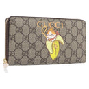 GUCCI GG Supreme BNF Collaboration Wallet PVC Beige Gold 701060 Auth 210620M-1