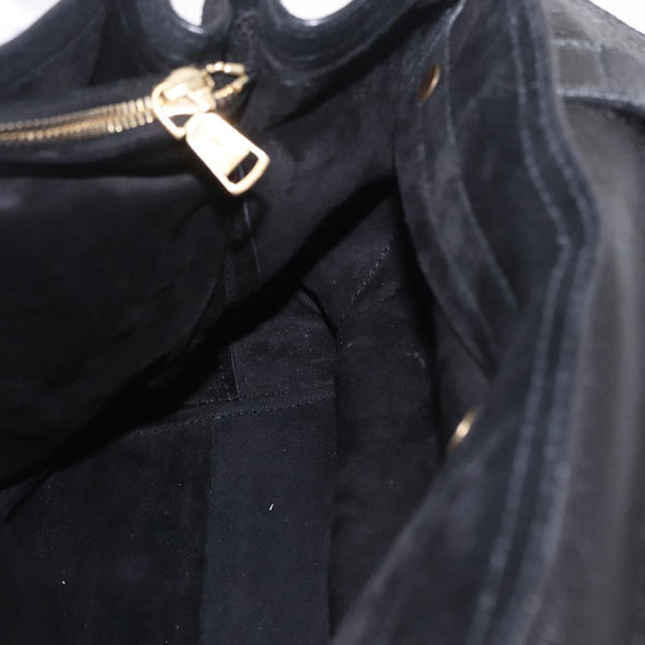 Saint Laurent Muse Two Hand Bag Leather Black Gold Auth 210627A