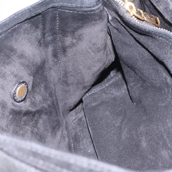 Saint Laurent Muse Two Hand Bag Leather Black Gold Auth 210627A