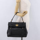 Saint Laurent Muse Two Hand Bag Leather Black Gold Auth 210627A-30