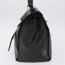 Saint Laurent Muse Two Hand Bag Leather Black Gold Auth 210627A-4