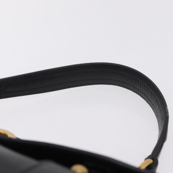 Saint Laurent Muse Two Hand Bag Leather Black Gold Auth 210627A