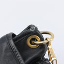 Miu Miu Matelasse Shoulder Bag Leather Black Gold Auth 210628A-20