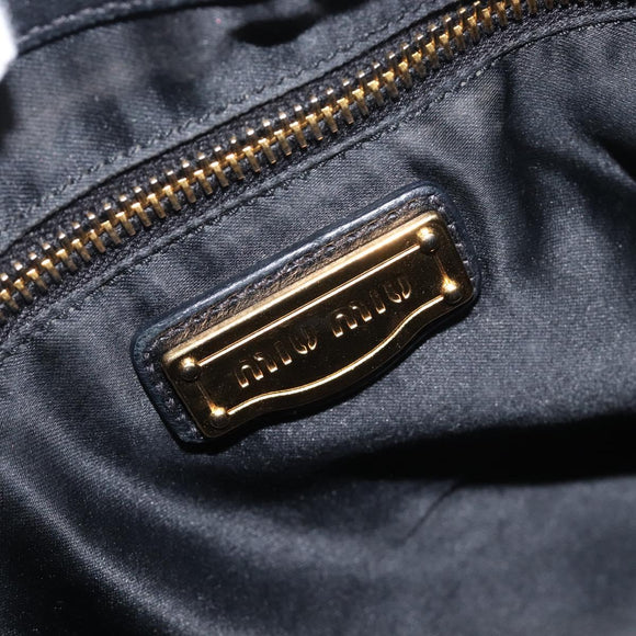 Miu Miu Matelasse Shoulder Bag Leather Black Gold Auth 210628A