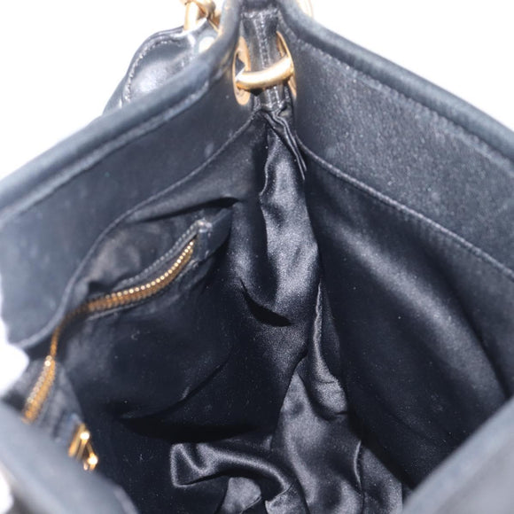 Miu Miu Matelasse Shoulder Bag Leather Black Gold Auth 210628A