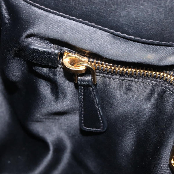 Miu Miu Matelasse Shoulder Bag Leather Black Gold Auth 210628A