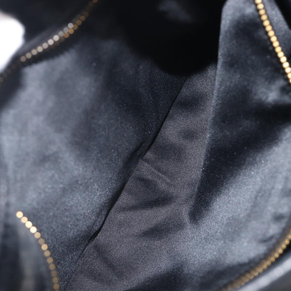 Miu Miu Matelasse Shoulder Bag Leather Black Gold Auth 210628A