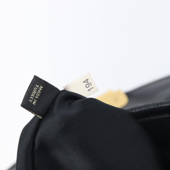 Miu Miu Matelasse Shoulder Bag Leather Black Gold Auth 210628A