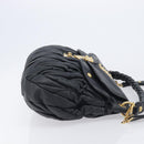 Miu Miu Matelasse Shoulder Bag Leather Black Gold Auth 210628A-4