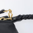 Miu Miu Matelasse Shoulder Bag Leather Black Gold Auth 210628A-9