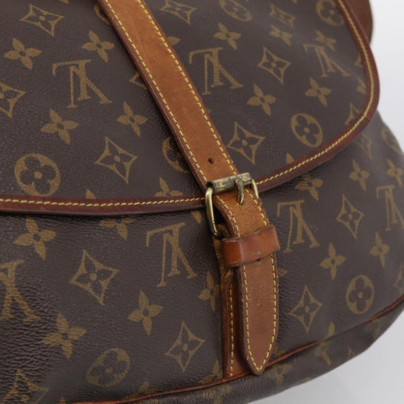 LOUIS VUITTON Monogram Saumur 35 Shoulder Bag M42254 LV Auth 210629