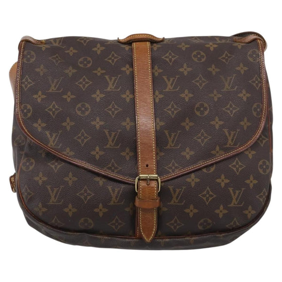 LOUIS VUITTON Monogram Saumur 35 Shoulder Bag M42254 LV Auth 210629
