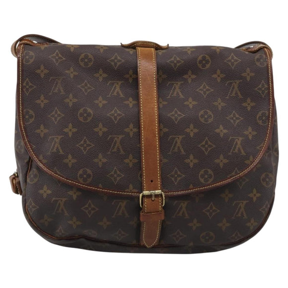 LOUIS VUITTON Monogram Saumur 35 Shoulder Bag M42254 LV Auth 210629