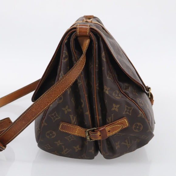 LOUIS VUITTON Monogram Saumur 35 Shoulder Bag M42254 LV Auth 210629