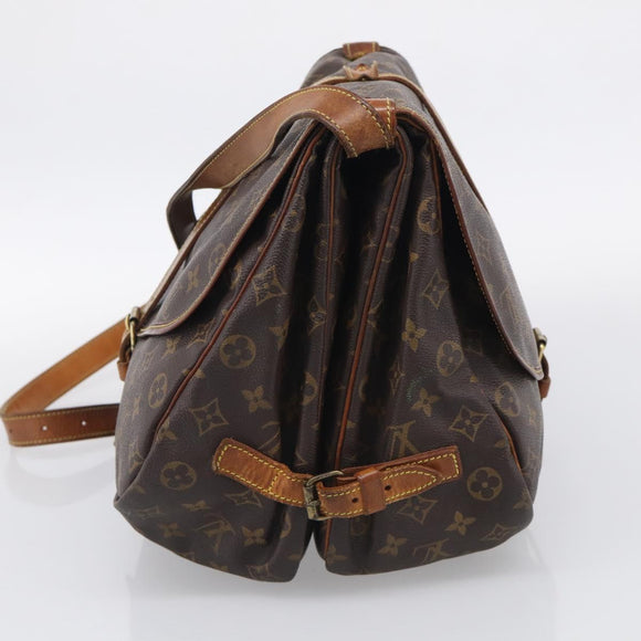 LOUIS VUITTON Monogram Saumur 35 Shoulder Bag M42254 LV Auth 210629