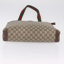 GUCCI GG Supreme Web Sherry Line Tote Bag PVC Beige Gold Auth 210632-10
