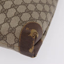 GUCCI GG Supreme Web Sherry Line Tote Bag PVC Beige Gold Auth 210632-12