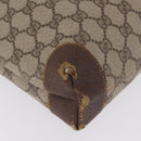 GUCCI GG Supreme Web Sherry Line Tote Bag PVC Beige Gold Auth 210632-13