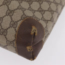 GUCCI GG Supreme Web Sherry Line Tote Bag PVC Beige Gold Auth 210632-14