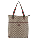 GUCCI GG Supreme Web Sherry Line Tote Bag PVC Beige Gold Auth 210632-2