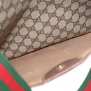 GUCCI GG Supreme Web Sherry Line Tote Bag PVC Beige Gold Auth 210632-21