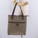 GUCCI GG Supreme Web Sherry Line Tote Bag PVC Beige Gold Auth 210632-23