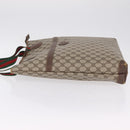 GUCCI GG Supreme Web Sherry Line Tote Bag PVC Beige Gold Auth 210632-5