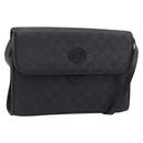 GUCCI GG Canvas Shoulder Bag Black Gold 004 49 0195 Auth 210635-1