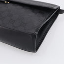 GUCCI GG Canvas Shoulder Bag Black Gold 004 49 0195 Auth 210635-10