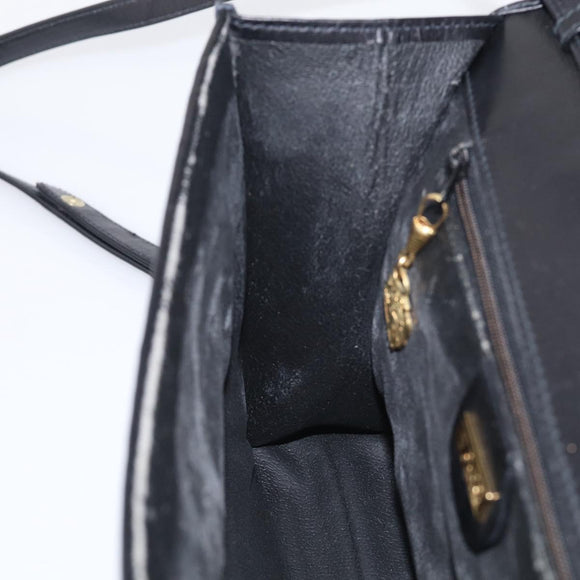 GUCCI GG Canvas Shoulder Bag Black Gold 004 49 0195 Auth 210635