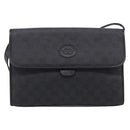 GUCCI GG Canvas Shoulder Bag Black Gold 004 49 0195 Auth 210635-2