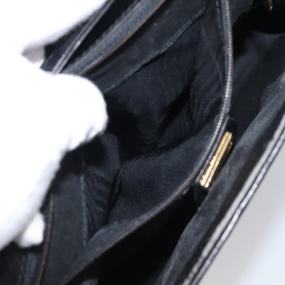 GUCCI GG Canvas Shoulder Bag Black Gold 004 49 0195 Auth 210635