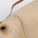 HERMES Herbag TGM Hand Bag Canvas 2way Beige Silver Auth 210637-13